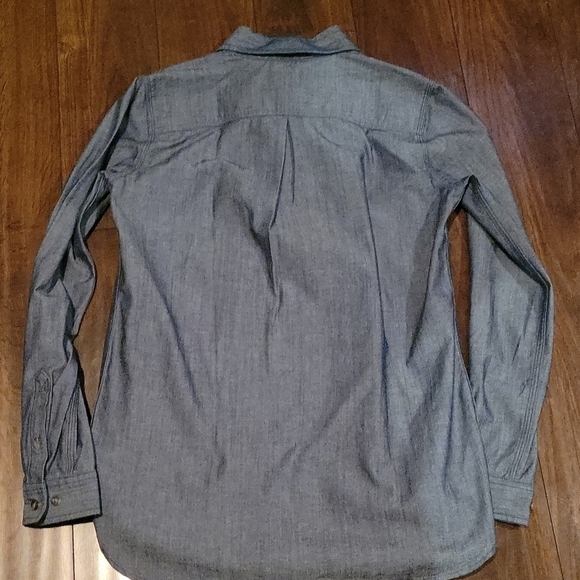 𝅺NEW! CARHARTT Indigo  Chambray Pullover Relaxed Fit Long Sleeve Top Small. - Picture 5 of 8